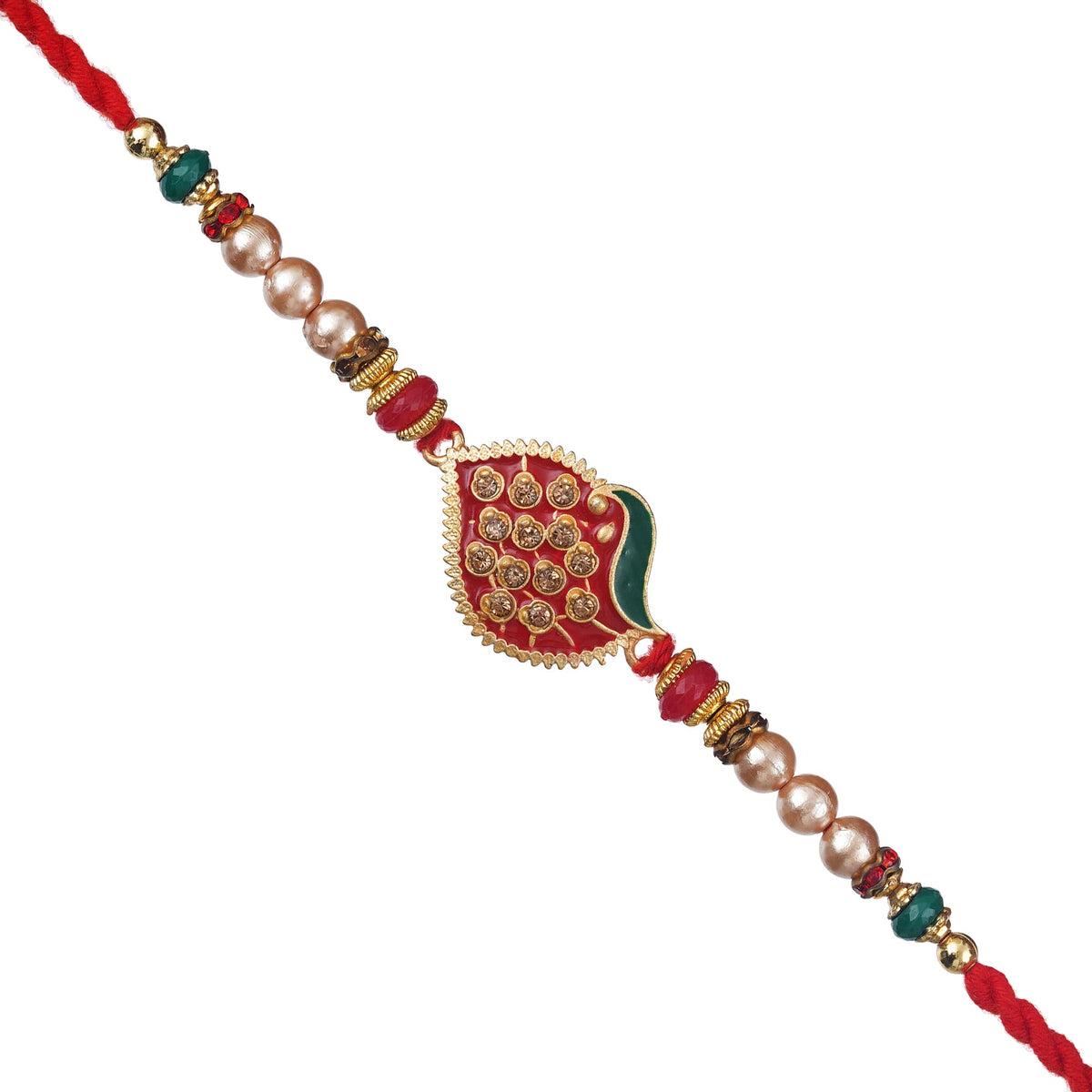 SALTY Sapphire Lotus Designer Rakhi Set For Brother & Sister-in-Law - Includes Roli Chawal For Raksha Bandhan