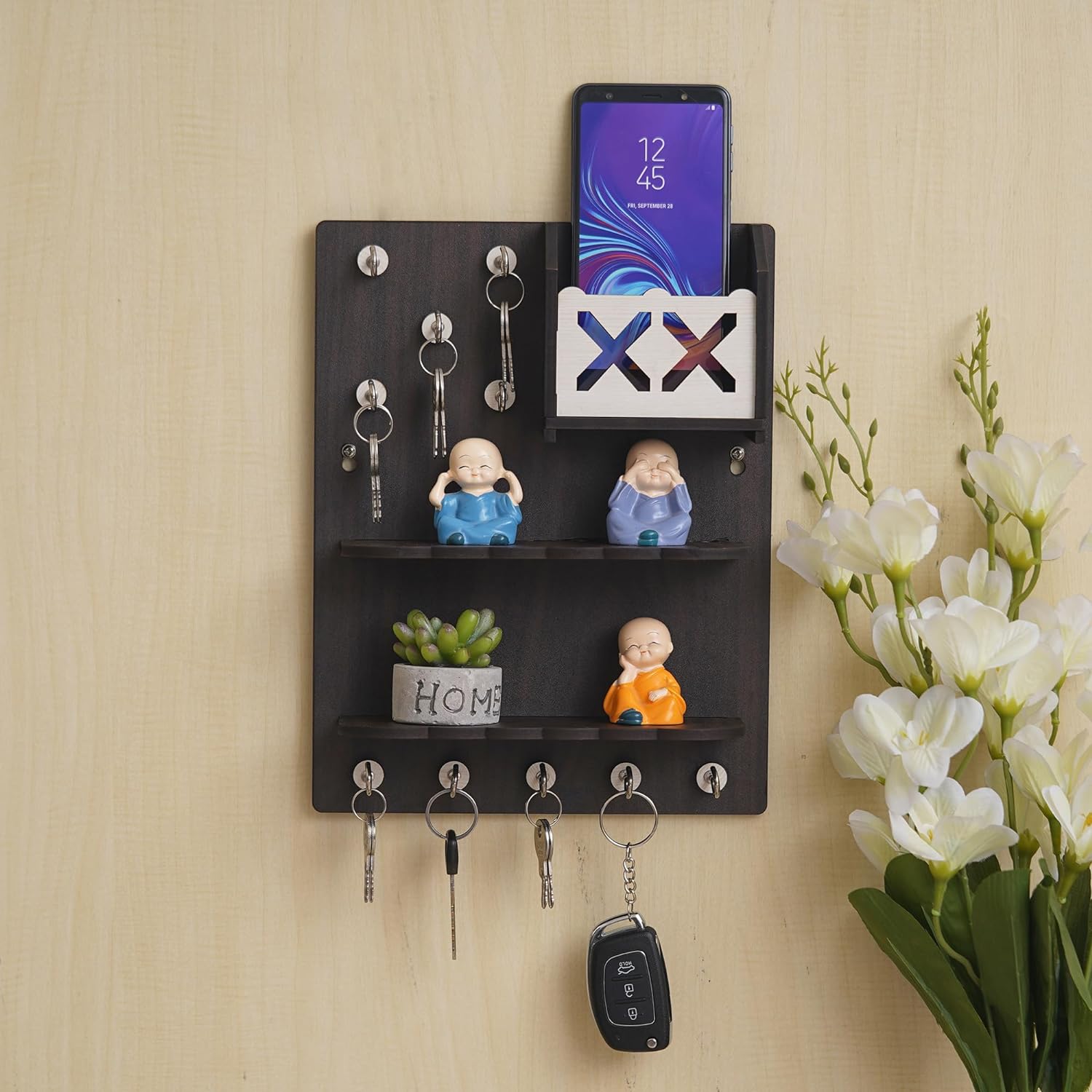 Webelkart Wooden Premium Key Chain Wall Hanging Key Holder- 21 Hooks (