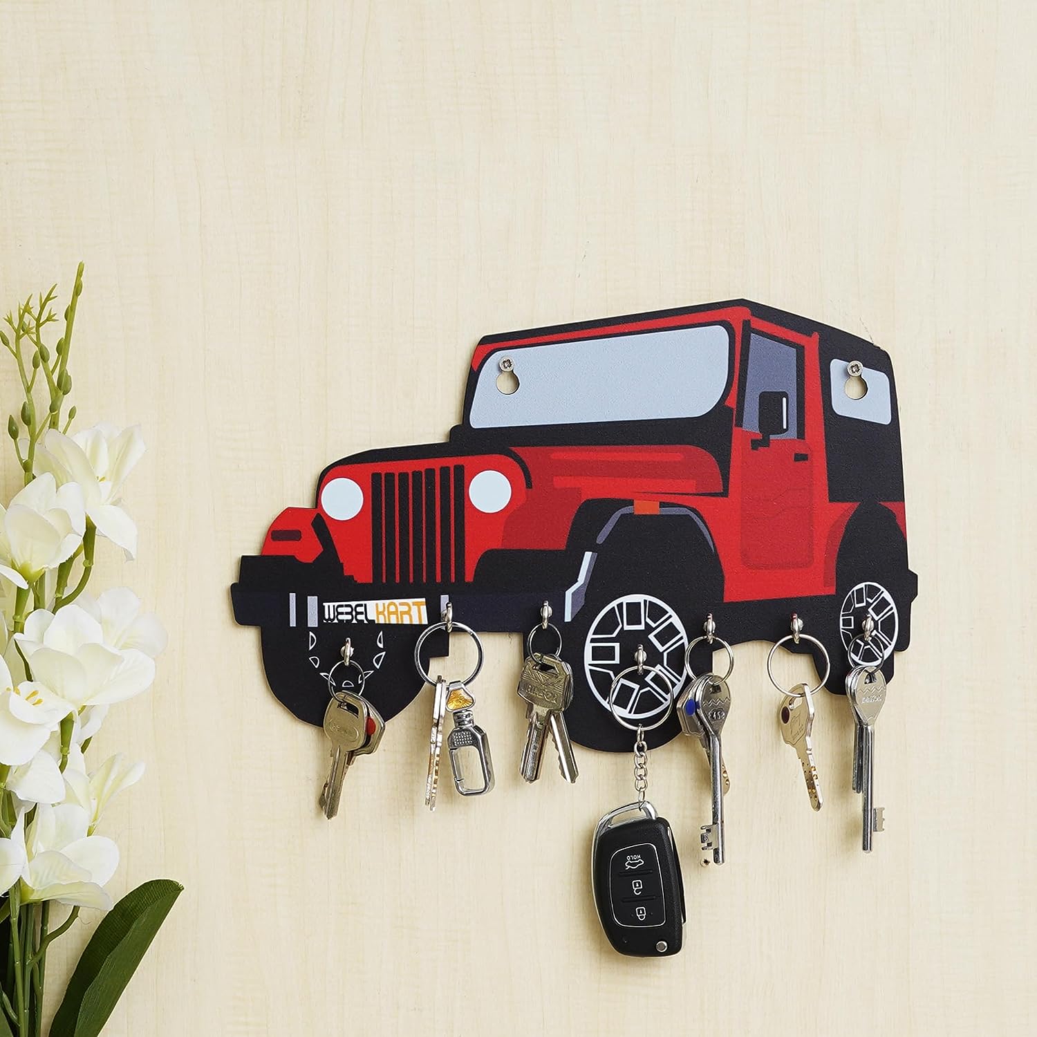 JaipurCrafts Printed Car shaped key holder