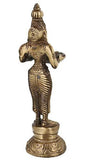 Load image into Gallery viewer, JaipurCrafts Brass Indian Lady Holding Oil Lamp Statue, 6x 3 x 2.5 Inches, Gold, 1 Piece