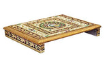 Load image into Gallery viewer, JaipurCrafts Wood Pooja Chowki (Multicolour, 30 X 22 X 6 Cm)