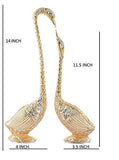 Load image into Gallery viewer, JaipurCrafts Aluminium Pair Of Kissing Duck Showpiece, 14 IN, Golden, 1 Piece