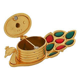 Load image into Gallery viewer, JaipurCrafts Zinc Peacock Chopda Box (Gold_2 Inch X 5 Inch X 2.2 Inch)