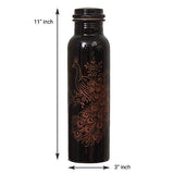Load image into Gallery viewer, WebelKart Pure Copper Modern Art Peacock Design &amp; Lacquer Coated Bottle, Travelling Purpose, Yoga Ayurveda Healing, 1000 ML