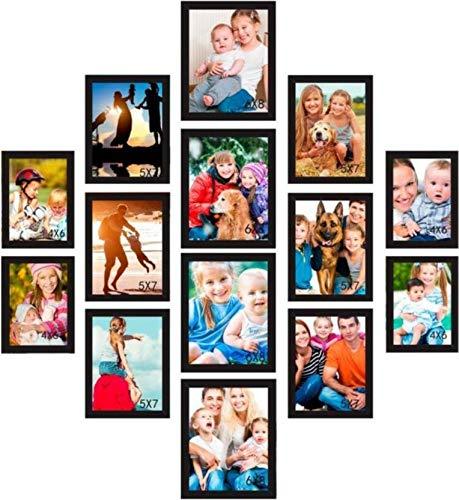 8 X 6 Multi Photo Frame Holds 4 6x8 Photos in a Black Wood Frame