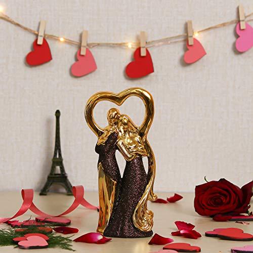 Webelkart Ceramic Cute Romantic Valentine Love Couple Sitting Statue S