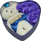 Load image into Gallery viewer, Heart Shaped Box with Teddy and Roses