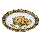 Load image into Gallery viewer, JaipurCrafts White Metal with Glass Plate Feng Shui Metal Tortoise,Turtle Plate Yantra Vastu Feng Sui, Vastu Yantra