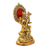 Load image into Gallery viewer, JaipurCrafts Brass Goddess Saraswati Statue, 23 cm x 8 cm x 13 cm, Gold Plated, 1 Piece