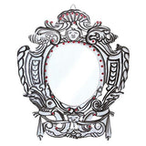 Load image into Gallery viewer, JaipurCrafts Antique Designer Wooden Wall Mirror (Black and White)