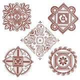 Load image into Gallery viewer, Webelkart Premium Pack of 5 Diwali Rangoli Stickers Floor Decoration Wall Decor Self Adhesive PVC Rangoli Waterproof Vinyl Floor Sticker Multicolor 14&quot; Inches