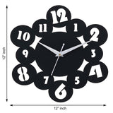 Load image into Gallery viewer, Webelkart Premium Round Abstract Wood Wall Clock for Home and Office Decor (12 Inch x 12 Inch, Black)
