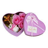 Load image into Gallery viewer, Webelkart®Premium Valentine Heart Shape Box with 3 Pink Roses,1Teddy and 1 Artificial Gold Rose and Cute Little Teddy in Basket Showpiece for Her / Girlfriend / Wife / Fiancee / Valentines Day.