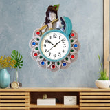 Load image into Gallery viewer, Webelkart Premium Radhe Krishna Playing Flute Unique Style Plastic Analog Wall Clock for Home and Office Decor| Wall Clock for Living Room( 17 in, Multi)
