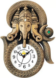 Load image into Gallery viewer, Webelkart Designer Stones Ganesha Inside Om Plastic Wall Clock for Home/Living Room/Bedroom/Kitchen| Wall Clock for Office (Ganesha Inside Om)- Copper