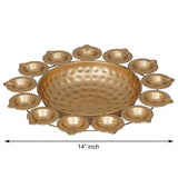 Load image into Gallery viewer, Webelkart Round Flower Decorative Urli Bowl for Home Beautiful Handcrafted Bowl for Floating Flowers and Tea Light Candles Home ,Office and Table Decor| Diwali Decoration Items for Home ( 14 Inches)