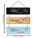 Load image into Gallery viewer, Webelkart®️ Decorative Live Love Laugh Wall Hanging Wooden Art Decoration Item for Living Room | Bedroom | Home Decor | Gifts | Quotes Decor Item | Wall Art for Hall | MDF Wall Decoration, Set of 3