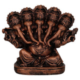 Load image into Gallery viewer, Webelkart Polyresin Panchmukhi Ganesha Idol Statue for Car Dashboard, Home Temple and Office |5 x 5 x 2 Inches , Copper