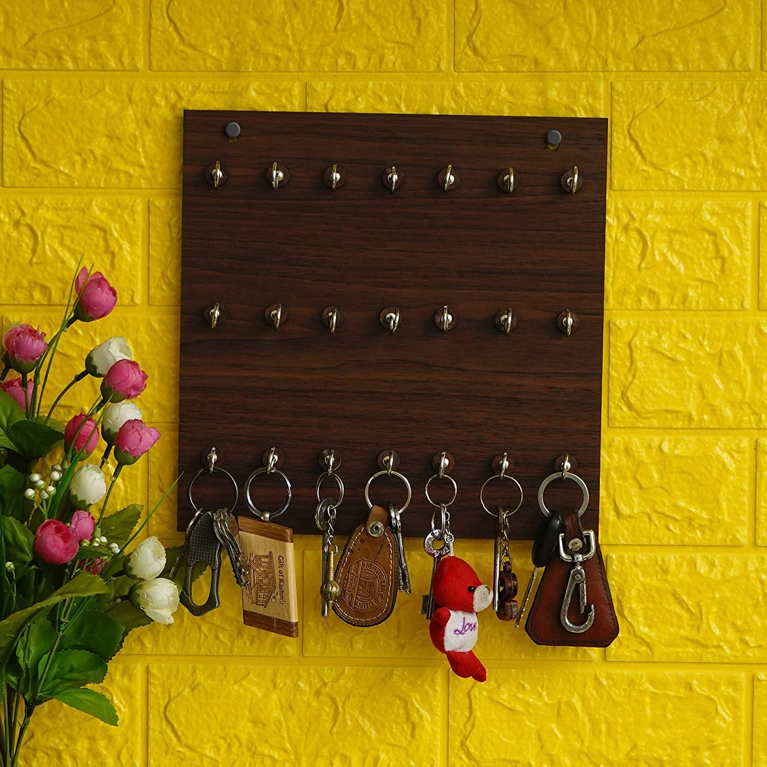 Webelkart Wooden Premium Key Chain Wall Hanging Key Holder- 21 Hooks (