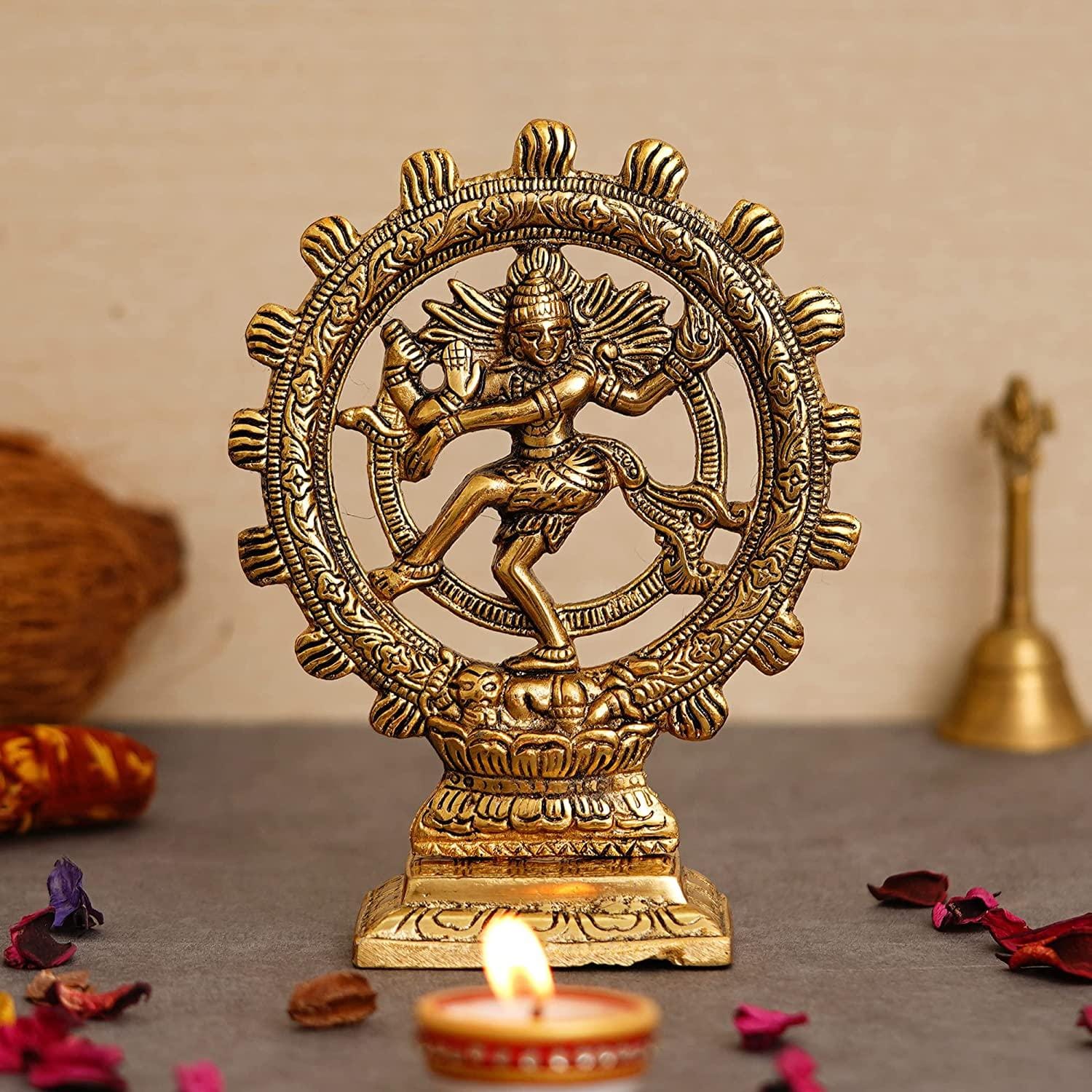Webelkart Premium Gold Plated Lord Shiva Dancing Natraj/Nataraja Statu