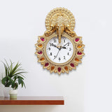 Load image into Gallery viewer, Webelkart Designer Stones Lord Ganesha Plastic Wall Clock for Home/Living Room/Bedroom/Kitchen- (Copper-12 Inch) Gold