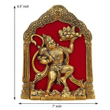 Load image into Gallery viewer, JaipurCrafts Metal Lord Hanuman Idol Statue for Home and Office Decor | Hanuman Ji Ki Murti for Home and Office Temple ( 7 x 8.5 Inches, Gold)