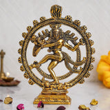 Load image into Gallery viewer, Webelkart Premium Gold Plated Lord Shiva Dancing Natraj/Nataraja Statue Handcrafted Sculpture for Home and Puja Decor| nataraj Statue for Home|(9.5 Inches, Gold , 560 Grams)