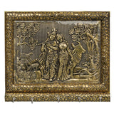 Load image into Gallery viewer, JaipurCrafts Premium Hancrafted Beautiful Radha Krishna with Cow Wood Key Holder for Home and Office Decor (Gold, 5 Hooks)