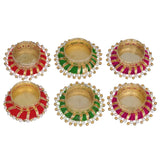 Load image into Gallery viewer, JaipurCrafts Premium Handmade Set of 6 Diwali tealight Candle Holder for Home and Pooja Room Decorations