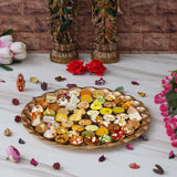 Load image into Gallery viewer, Webelkart Premium Chappan Bhog Thali/ Decorative Poojan Thali for Temple and Pooja Room Decor- Traditional Pooja Thali-56 Bhog Thali for Laddu Gopal ( 14 Inches)