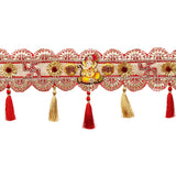 Load image into Gallery viewer, Webelkart Traditional Red Swastik with Ganesha Handmade Door Hanging for Diwali Decor/Bandarwal/Toran for Door, Traditional Bandarwal | Diwali Gift Item (43" Inches)
