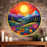 Load image into Gallery viewer, Webelkart Beautiful Sunset River &amp; Floral Nature Wooden Wall Painting For Home/Office Decor | Wooden Wall Art | 3D UV Printed Painting Home Decor Gift Item (12" Inches)