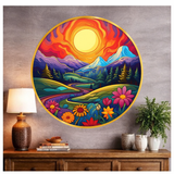 Load image into Gallery viewer, Webelkart Beautiful Sunset River &amp; Floral Nature Wooden Wall Painting For Home/Office Decor | Wooden Wall Art | 3D UV Printed Painting Home Decor Gift Item (12" Inches)