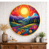 Load image into Gallery viewer, Webelkart Beautiful Sunset River &amp; Floral Nature Wooden Wall Painting For Home/Office Decor | Wooden Wall Art | 3D UV Printed Painting Home Decor Gift Item (12" Inches)