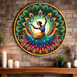 गैलरी व्यूवर में इमेज लोड करें, Webelkart Premium Dancing Peacock Wall Painting For Home decor,Mandala Style Wall Decor for Living Room, Bedroom, Office, HD Wall Painting For Home