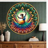 गैलरी व्यूवर में इमेज लोड करें, Webelkart Premium Dancing Peacock Wall Painting For Home decor,Mandala Style Wall Decor for Living Room, Bedroom, Office, HD Wall Painting For Home