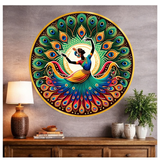 गैलरी व्यूवर में इमेज लोड करें, Webelkart Premium Dancing Peacock Wall Painting For Home decor,Mandala Style Wall Decor for Living Room, Bedroom, Office, HD Wall Painting For Home