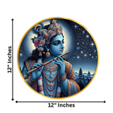 Load image into Gallery viewer, Webelkart Beautiful Lord Krishna Wall Painting For Home Decor,Krishna Flute HD Printed Wall Art For Wedding Gift,Krishna Wall Art for Living Room, Bedroom &amp; Temple (12" Inches)