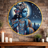 Load image into Gallery viewer, Webelkart Beautiful Lord Krishna Wall Painting For Home Decor,Krishna Flute HD Printed Wall Art For Wedding Gift,Krishna Wall Art for Living Room, Bedroom &amp; Temple (12" Inches)