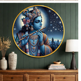 Load image into Gallery viewer, Webelkart Beautiful Lord Krishna Wall Painting For Home Decor,Krishna Flute HD Printed Wall Art For Wedding Gift,Krishna Wall Art for Living Room, Bedroom &amp; Temple (12" Inches)