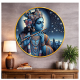 Load image into Gallery viewer, Webelkart Beautiful Lord Krishna Wall Painting For Home Decor,Krishna Flute HD Printed Wall Art For Wedding Gift,Krishna Wall Art for Living Room, Bedroom &amp; Temple (12" Inches)