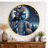 Load image into Gallery viewer, Webelkart Beautiful Lord Krishna Wall Painting For Home Decor,Krishna Flute HD Printed Wall Art For Wedding Gift,Krishna Wall Art for Living Room, Bedroom &amp; Temple (12" Inches)