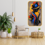Load image into Gallery viewer, Webelkart Premium Modern Abstract Jazz Music Wall Art | Saxophone Player Silhouette Painting | Premium Wooden UV Printed Wall Decor | Living Room, Bedroom, Studio Decoration | (17x10 Inches)