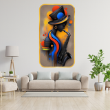 Load image into Gallery viewer, Webelkart Premium Modern Abstract Jazz Music Wall Art | Saxophone Player Silhouette Painting | Premium Wooden UV Printed Wall Decor | Living Room, Bedroom, Studio Decoration | (17x10 Inches)