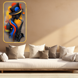 Load image into Gallery viewer, Webelkart Premium Modern Abstract Jazz Music Wall Art | Saxophone Player Silhouette Painting | Premium Wooden UV Printed Wall Decor | Living Room, Bedroom, Studio Decoration | (17x10 Inches)
