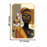 Load image into Gallery viewer, Webelkart Premium Modern African Woman Wall Art For Home Decor| Abstract Portrait with Headwrap &amp; Golden Earrings |Elegant Home Decoration for Living Room Bedroom | (18x12 Inches)