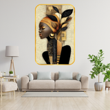 Load image into Gallery viewer, Webelkart Beautiful Elegant African Woman Wall Art For Home Decor | Premium Wooden UV Printed Wall Painting| Modern Aesthetic Home Decoration | Living Room Bedroom Wall Frame | (18x12 Inches)