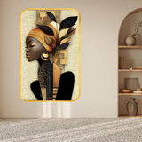 Load image into Gallery viewer, Webelkart Beautiful Elegant African Woman Wall Art For Home Decor | Premium Wooden UV Printed Wall Painting| Modern Aesthetic Home Decoration | Living Room Bedroom Wall Frame | (18x12 Inches)