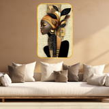 Load image into Gallery viewer, Webelkart Beautiful Elegant African Woman Wall Art For Home Decor | Premium Wooden UV Printed Wall Painting| Modern Aesthetic Home Decoration | Living Room Bedroom Wall Frame | (18x12 Inches)