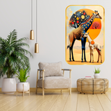Load image into Gallery viewer, Webelkart Premium Giraffe Wall Art with Baby Wall Painting For Home Decor| Abstract Wildlife Painting | Wooden UV Printed Wall Decor | Modern Nature Animal Art for Living Room Bedroom Kids Room | (18x12 Inches)